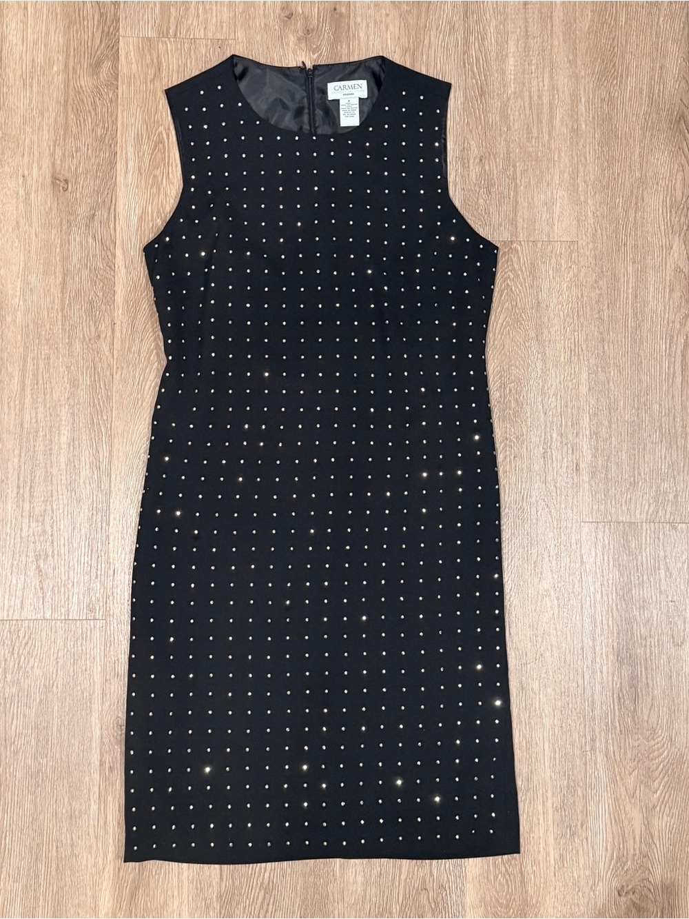 Carmen Marc Valvo Black Sheath Dress